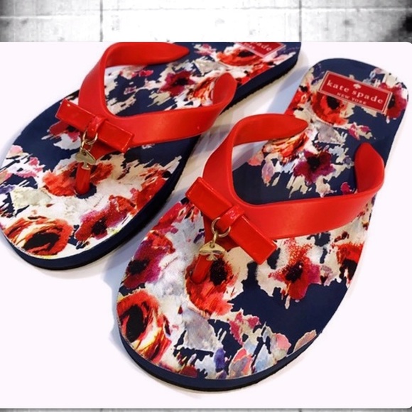 KATE SPADE FiFi FLIP FLOPS SANDALS IN RED 8 - Picture 4 of 16